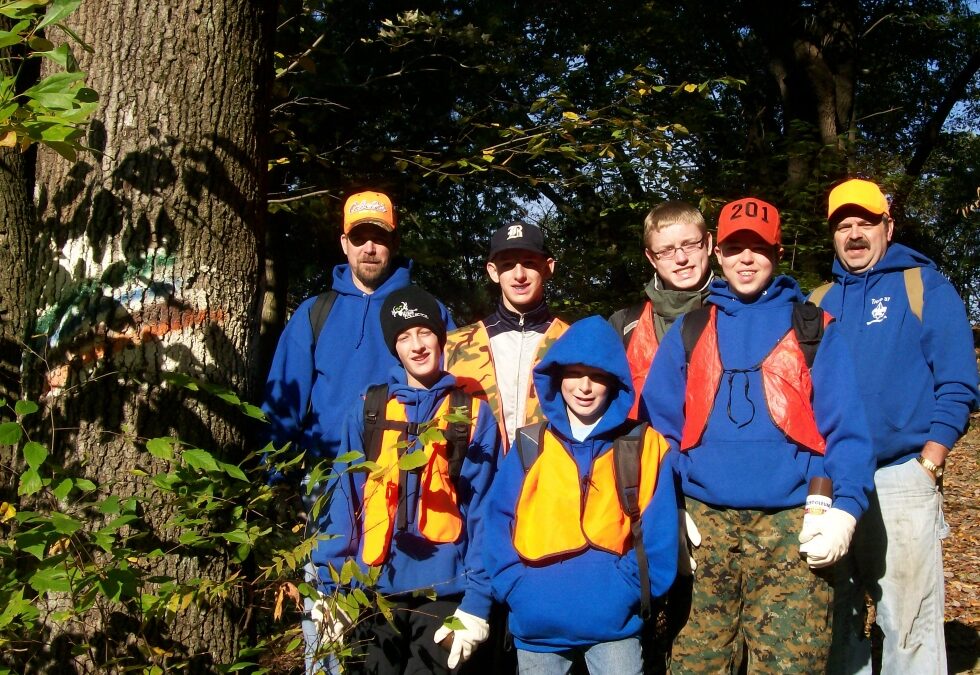 Boy Scout Troop #379 of Wapwallopen Blaze the Mocanaqua Trail