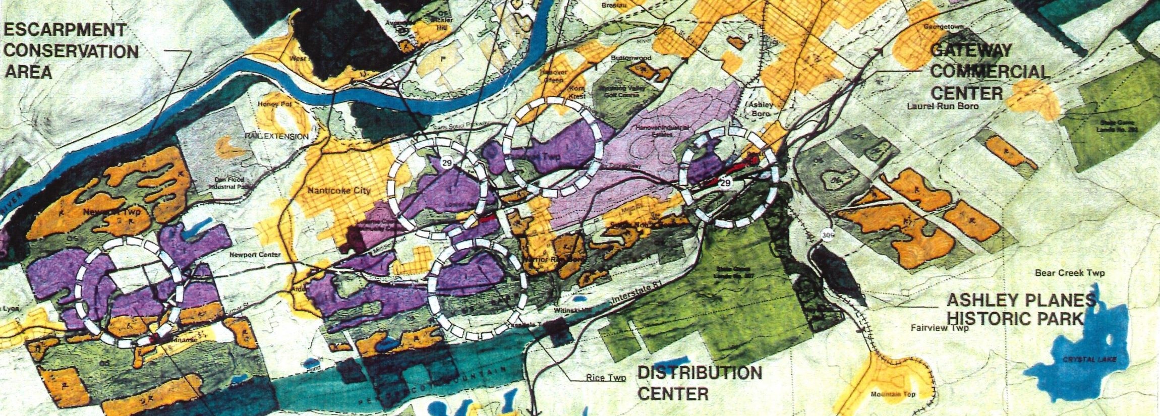 Snippet of map from Earth Conservancy's original Land Use Plan.